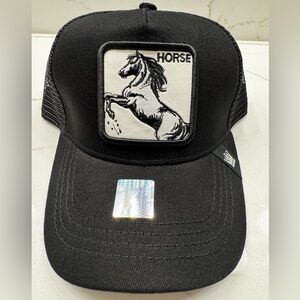 Black Horse Embroidered Cap